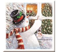 Box of 12 Medici Snowman Luxury Christmas Cards In Same Design Boxed Xmas LFRM0003