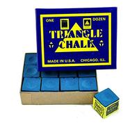 BOX of 12 Pieces of Genuine Quality BLUE TRIANGLE Pool or Snooker Cue Tip Chalks