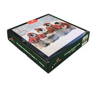 Box of 16 Luxury Christmas Cards - Four Penguins - 16 Cards in one Pretty Design