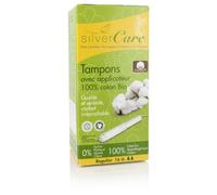 Box of 16 Silvercare Women's Sanitary Tampons 100% Pure Organic Cotton Normal with Applicator