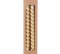 Box of 2 Taper Candle - Metallic Gold Twist by gisela graham