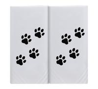 Box of 2 White Cotton Handkerchiefs Each Embroidered with a Dogs Paw Print