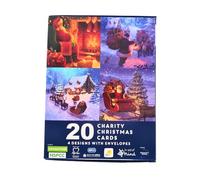 Box of 20 Assorted Festive Santa Multiple Charity Christmas Cards in 4 Designs 557112 557112