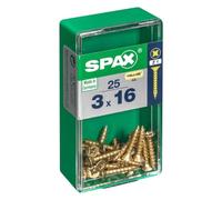 Box of 25 Spax Cab Wooden Screw Flat Yellox 3 x 16 mm Spax