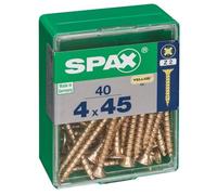 Box of 40 Spax Wood Screw Cab. Flat Yellow 4 x 45 mm Spax