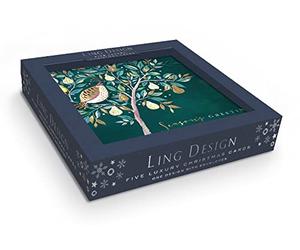 Box of 5 Luxury Partridge Pear Tree Embellished Christmas Cards Xmas Card Boxes XBRL810