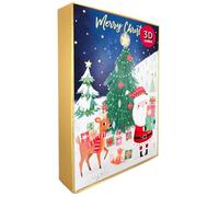 Box of 5 Pop Up 3D Santa, Reindeer & Fox Christmas Cards Xmas Card Boxes XHH005