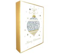 Box of 5 Winter Glow Merry Christmas Bauble Hand-Finished Christmas Cards BXW005