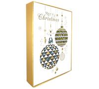 Box of 5 Winter Glow Merry Christmas Baubles Hand-Finished Christmas Cards BXW001