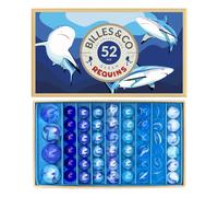 Box of 52 Marbles - Sharks Turquoise one size