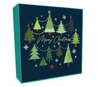 Box of 6 Festive Christmas Trees Luxury Hand-Finished Christmas Cards Card Boxes XLSB079