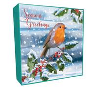 Box of 6 Traditional Robin Luxury Hand-Finished Christmas Cards Card Boxes XLSB082