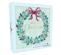 Box Of 8 Merry Christmas Festive Wreath Hospice UK Charity Christmas Cards
