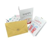 Box of Birthday Cards with Envelopes - Bulk 20 Unique Happy Day Notes - Colorful Birthday Decor Bulk for Office & Home - Assorted Party Cards with Envelopes - 14 * 10CM