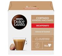 BOX OF NESCAFE DOLCE GUSTO CORTADO DECAF DECAFFEINATED COFFEE PODS