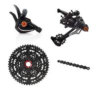 Box One/Two Prime 9 X-Wide 11-50T Range Multi Shift Drivetrain Groupset w Shifter, Rear Derailleur, Cassette, Chain, Shift Cable & Housing Kit Components
