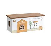 Box Organizer for Chargers - Wooden Cabin Design, Cable Management Box, for Travel, Outdoor, Office, DIY, Electronics, Garage, Telephone, Television