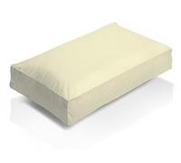 Box Pillow Case Soft Poly Cotton Box Pillowcase Square Edge Easy Care Anti Allergy Plain Box Pillow Cover 45 x 70 x 8 cm (2, Cream)