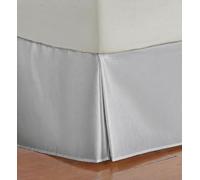 Box Pleated Base Valance Sheet, 200 Thread Count 16"/40cm Extra Deep Base Valance Bed Sheet, 100% Cotton Non Iron Easy Care Luxury Platform Bed Skirt Valance Sheet (Silver, Double)