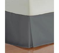 Box Pleated Base Valance Sheet, 200 Thread Count 16"/40cm Extra Deep Base Valance Bed Sheet, 100% Cotton Non Iron Easy Care Luxury Platform Bed Skirt Valance Sheet (Grey, Single)