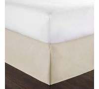 Box Pleated Base Valance Sheet, 200 Thread Count 16"/40cm Extra Deep Base Valance Bed Sheet, 100% Cotton Non Iron Easy Care Luxury Platform Bed Skirt Valance Sheet (Cream, Super King)
