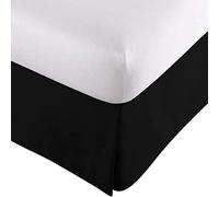 Box Pleated Base Valance Sheets Bedskirt Double Single Queen King Wrap Around Style Bed Skirt Ruffled Cover Wrap Valance Sheet,Black,150 * 200+35cm