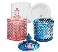 Box Resin Mold with Lid, Silicone Jar Resin Mold 3D Storage Jewelry Candle Holder Container Mould for Resin Casting Concrete Craft Decor