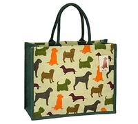 Box Shaped Eco Friendly Jute Shopping Bag with Gusset (Dogs)