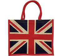 Box Shaped Eco Friendly Jute Shopping Bag with Gusset (Union Jack)
