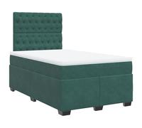 Box Spring Bed with Mattress Base Dark Green 120x200 cm Velvet vidaXL