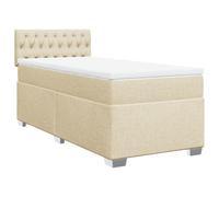 Box Spring Bed with Mattress Frame Bedstead Cream 100x200 cm Fabric vidaXL