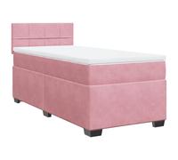 Box Spring Bed with Mattress Frame Bedstead Pink 90x190 cm Velvet vidaXL