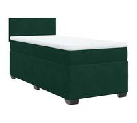 Box Spring Bed with Mattress Home Frame Dark Green 90x190 cm Velvet vidaXL