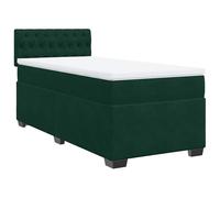 Box Spring Bed with Mattress Home Frame Dark Green 90x190 cm Velvet vidaXL