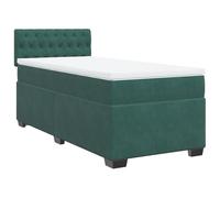 Box Spring Bed with Mattress Home Frame Dark Green 90x200 cm Velvet vidaXL