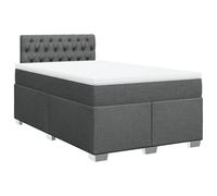 Box Spring Bed with Mattress Home Frame Dark Grey 120x200 cm Fabric vidaXL