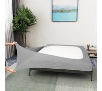 Box Spring Cover King/Cal King Size - Jersey Knit & Stretchy Wrap Around 4 Sides Bed Skirt for Hotel & Home, Silver