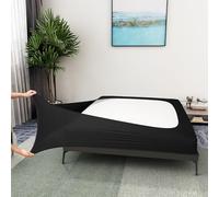 Box Spring Cover King Size - Jersey Knit & Stretchy Wrap Around 4 Sides Bed Skirt for Hotel & Home - King/Cal King/Olympic Queen, Black
