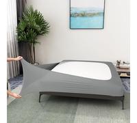 Box Spring Cover King Size - Jersey Knit & Stretchy Wrap Around 4 Sides Bed Skirt for Hotel & Home - King/Cal King/Olympic Queen, Light Gray