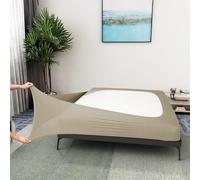 Box Spring Cover King Size - Jersey Knit & Stretchy Wrap Around 4 Sides Bed Skirt for Hotel & Home - King/Cal King/Olympic Queen, Taupe