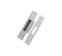 Box Striker and Forend Set for Architectural Euro Dead Lock - Durable Steel Replacement Plates for Mortice Lock Systems - Precision-Fit Components for Secure Door Installation (Satin Chrome)