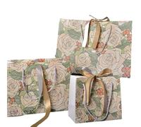 Box & Tales Gift Bags Set of 3 - Premium 250 GSM Art Card Paper Bags with Ribbon,Variety of Designs-Birthdays,Weddings,Baby Showers,Christmas & Celebrations (Nature's Grace Gift Collection)