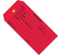 BOX USA BG20031 Inspection Tags,"Rejected", 4 3/4" x 2 3/8", Red (Pack of 1000)