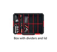(Box with dividers and lid) Storage Tool Box On Wheels Large Mobile Tray Compartment Stackable Lockable