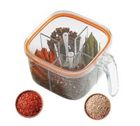 Box with Lid - Transparent Box with Spoon, Donor with Different Subjects Airtight Container for Salt, Pepper, Sugar, Bows, Kitchen, Home, Kitchen and