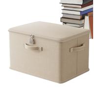Box With Lock - Fabric Stackable Lockable Storage Box With Handle And Lid | foldable Washable Combination Lock Bin | Shelf Baskets For Bedding, Clothes, Toys, Medicines, T-Shirts,Scarves,Small Toy