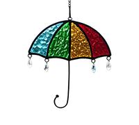 BOXCASA Umbrella Suncatcher Stained Glass Window Crystal Rainbow Home Decor