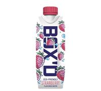 BOX'D H2O Strawberry Flavoured Water 24 Pack x 330 ml - Eco Friendly Pure Still Mineral Water Recyclable & Sustainable Flavored Water Multipack Calorie Free No Artificial Additives or Sugar