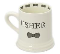 Boxed Ceramic Bow Tie Wedding Favour Gift Mug ~ Usher