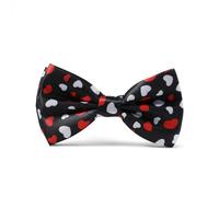 boxed-gifts Red and White Hearts Valentine’s Day Adjustable Bowtie For Men Made with Polyester., Red & White, One size